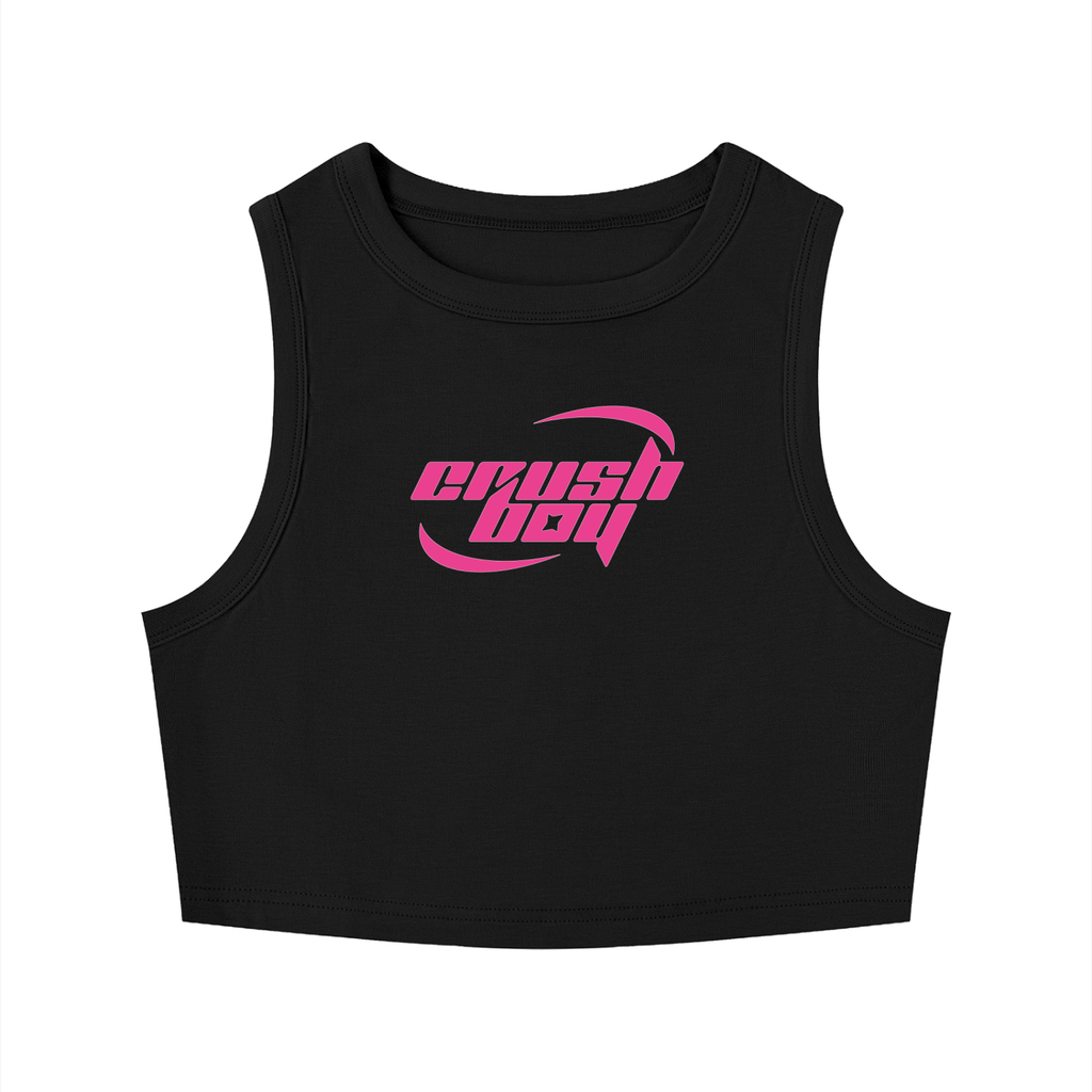 Crewneck Cropped Tank - Black