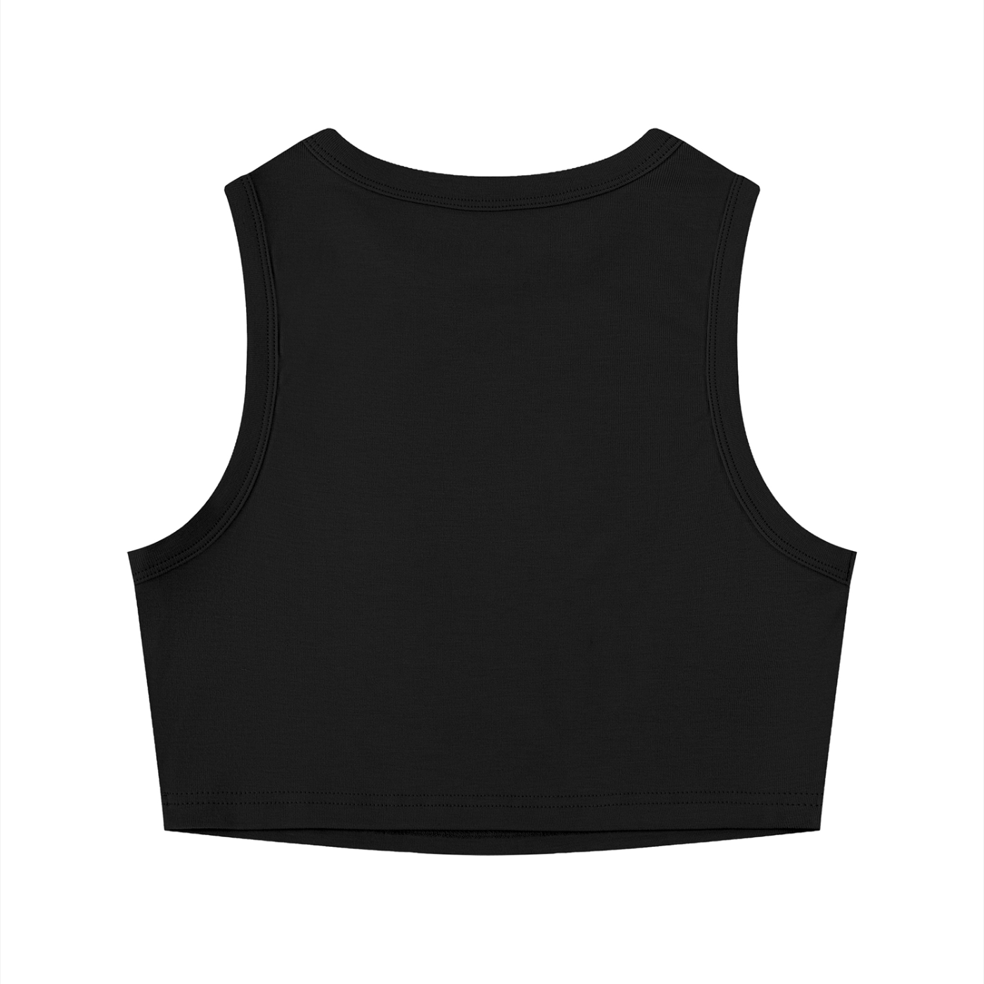 Crewneck Cropped Tank - Black