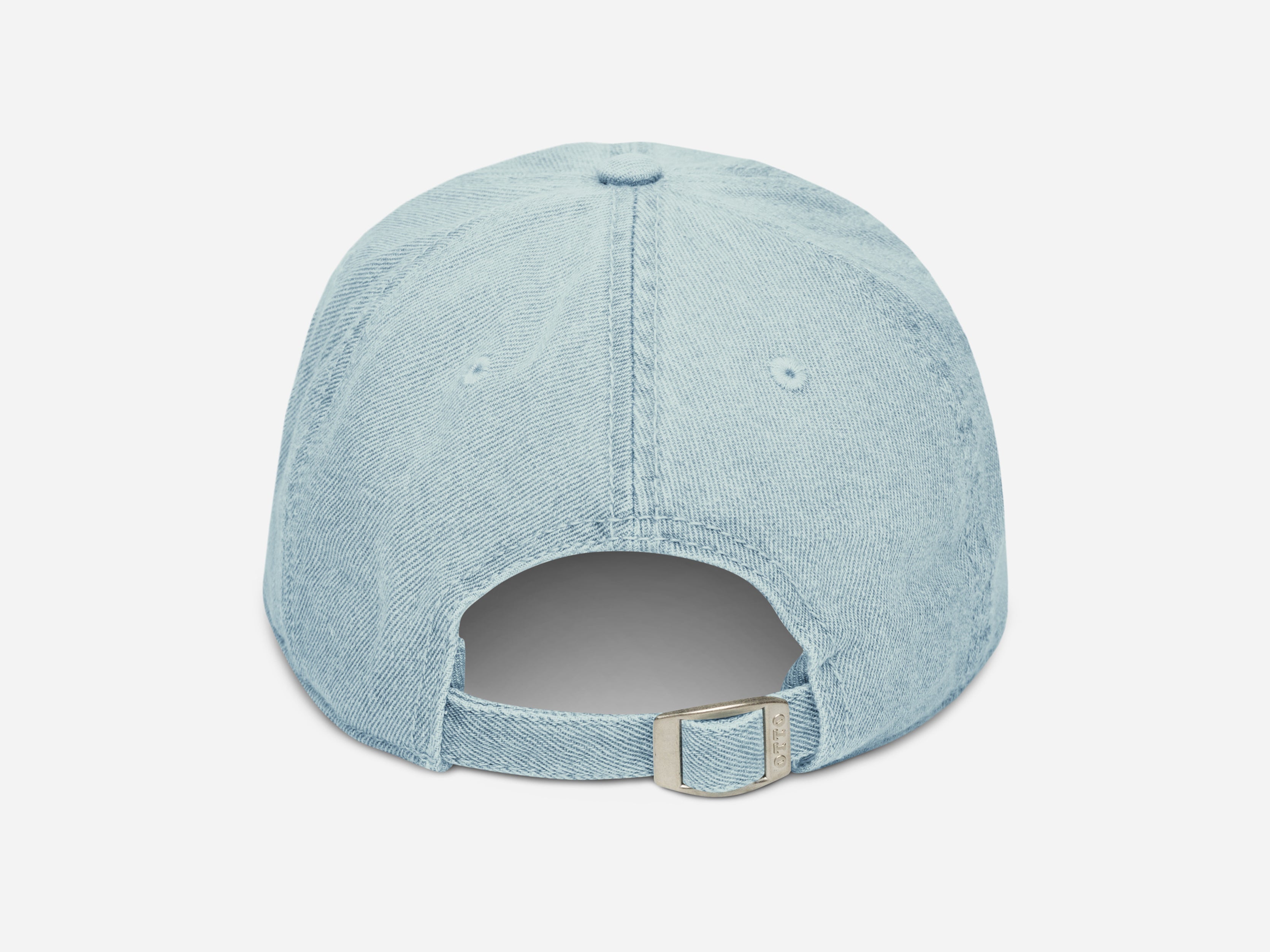 A light blue denim baseball cap featuring a bold pink embroidered 'CRUSHBOY' logo on the front, set against a clean white background.